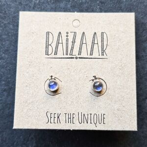 🦋LAST🦋 NWT Sterling & Moonstone Tiny Stud Earrings